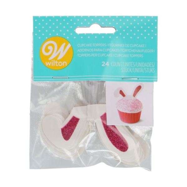Cupcake Topper - Bunny Ears with Glitter